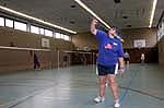 Marion beim Badminton spielen