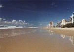 wide beach at Surfers Paradise at the Gold Coast